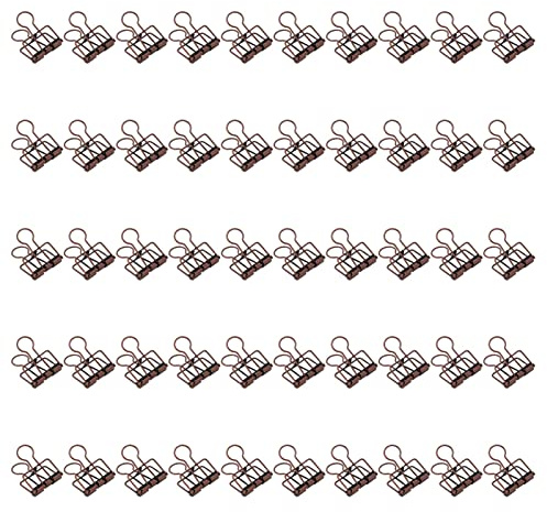 50 clip da 32 mm, fermacarte in metallo con forte forza di serraggio, materiale cavo per ufficio, scuola, casa, clip a coda lunga per documenti, certificati, biglietti, (Bronzo Viola)