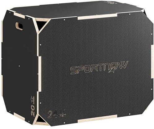 SPORTNOW Plyo Box 3 in 1 Box pliometrico con 3 Altezze di Salto Maniglie Box per Step-up Senza Bordi 76 x 61 x 51 cm Piattaforma pliometrica Attrezzo Fitness per Allenamento pliometrico Workout