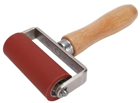 Wakects Rodillo de Presión de Silicona, Rodillo de Costura para Soldar Membrana de Lona de PVC Resistente a Altas Temperaturas con Diseño de Doble Rodamiento de Madera Ergonómico