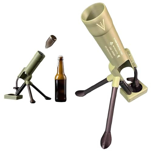 Bierflaschen Mörser Flaschenöffner, Mörser Bier Öffner Flaschenöffner Lustig, keine Beschädigung der Verschlüsse, freihändiges Drücken für Bier- und Limonadenflaschen, Heim-Party-Bar (2Grün)