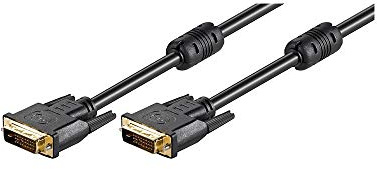 Goobay 93110 Cavo DVI-D FullHD Dual Link, Dorato, 2m Lunghezza del Cavo