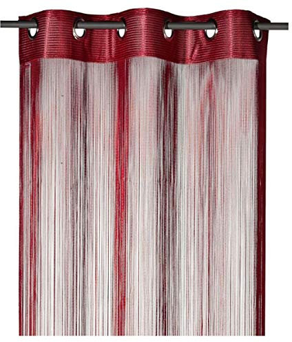 heimtexland ® Fadenstore Fadengardine Fadenvorhang Zuschneidbar Ösen Raumteiler Gardine Vorhang Insektenschutz Türvorhang Ökotex Typ123 Bordeaux Rot HxB 245x98 cm