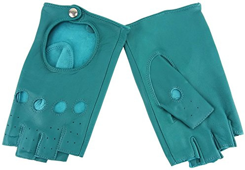 Damen Handschuhe fingerlos - hochwertiges weiches Nappaleder Schafsleder in mint grün