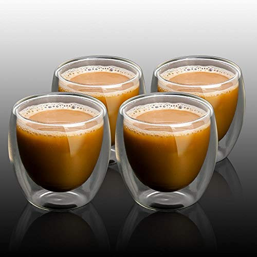 YEZINB 1 / 6pcs Double paroi Tasse de café Expresso en Verre Transparent Double paroi Coupe Verre Tasse de bière Drinkware 80ML / 250ML / 350ML / 450ML, 1PC-250ML