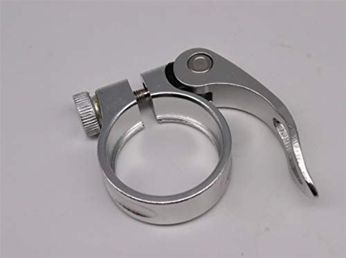 Fahrrad Sattelklemme mit Schnellspanner saddle clamp 34,9 mm aluminium klemme (Silber)