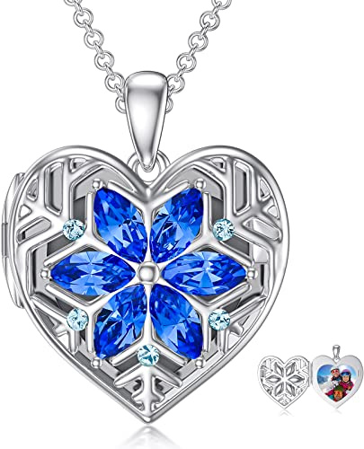 Dorunmo Damen Herz Medaillon Silber 925 zum Öffnen 925 Silber Medaillon mit Kristall mit Kette 45 cm mit Elegante Geschenkverpackung Geschenk für Sie Frau Freundin Mama Geburtstag/Weihnachten
