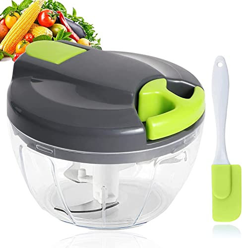 Norhogo Hachoir manuel à oignons, avec éplucheur d'ail et pinceau, hachoir multi hachoir universel, pour oignons, légumes, fruits