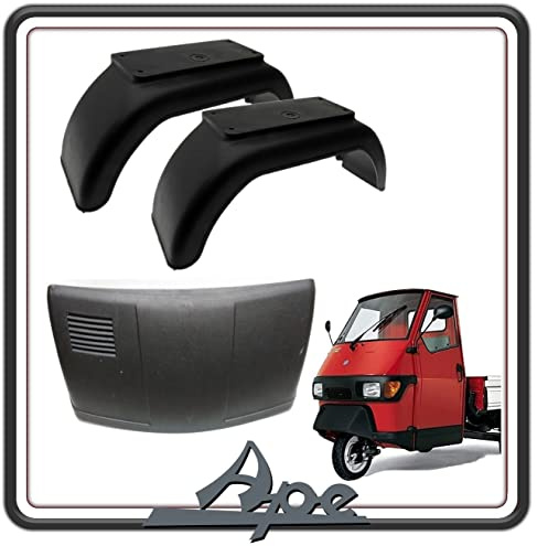 KIT PARAFANGO PARASCHIZZI ANTERIORE + 2 PARAFANGO PARAFANGHI POSTERIORI PER PIAGGIO APE 50 PRIMA SERIE VERSIONE MONOFARO MONO FARO ORIGINALE PIAGGIO.