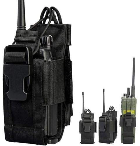 Litensh Taktiskt radiohölster, MOLLE radiofodral, universell justerbar walkie talkiehållare, fodral, militärradiohållare för arbetbälte, polisradio packväska för GPS tvåvägsradio