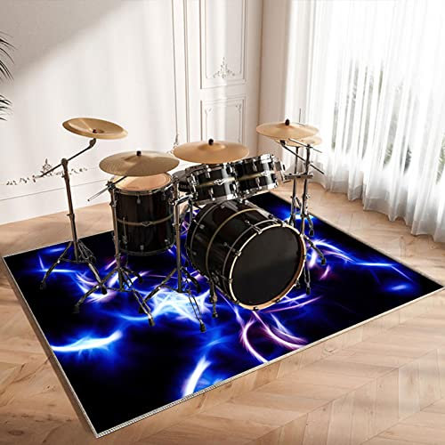 CDVR Schlagzeugteppich Drum Teppich Schlagzeug Teppich Schallschutz Teppich Schallschutzmatte rutschfeste Trommel Teppiche Schallschutzdecke, Drum Rug Matte Drumteppich 200 x 160 cm - Verdickter
