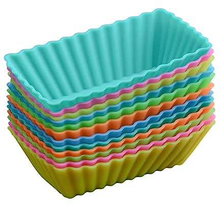 UPKOCH Stampi in Silicone Per Mini Plumcake 12 Pezzi Teglie Da Forno Rettangolari 1 Pollice Per Muffin E Cupcake Accessori Da Cucina Resistenti Alte Temperature Colore Casuale
