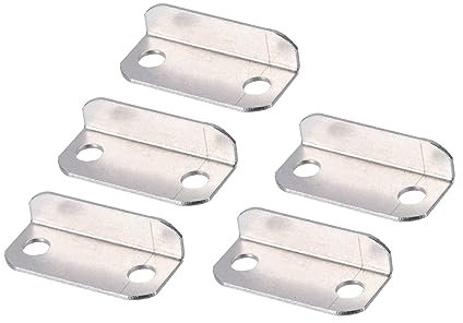 QUARKZMAN 29mm Cassetto Serratura Battuta Piastra x 5pz Metallo Angolato per Casa Ufficio Armadio Armadietto Cassetto, [Argento]