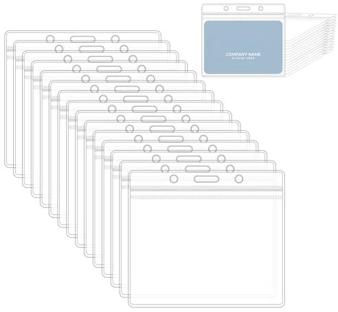 30 Stück Ausweishülle, Kartenhüllen Transparent, Ausweishalter Karten Hüllen, Wasserdicht Kartenhalter für ID Card, Visitenkarten, Studentenausweise, für Schule Büro(10×8.5 Cm)