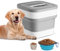 Contenedor de almacenamiento de comida para perros, contenedor plegable de comida para gatos de 5 a 15 libras con tapas herméticas, taza medidora y cuenco plegable, almacenamiento de alimentos para