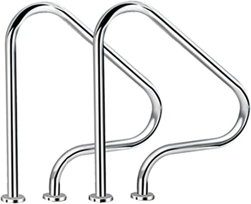 Pimex handrail Pool Handrail 31.5 X 31.5 Inground Pool Entry Hand Grab Rail, Rustproof Stair Pool Hand Rail Ergonomics Curved Design