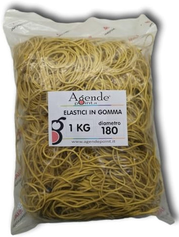 Agendepoint.it - Elastici in gomma giallo diametro 180 mm busta da 1kg