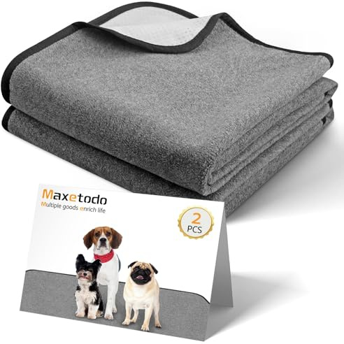 Maxetodo Waschbar Welpen Unterlagen Haustier 2pcs 122*122cm Trainingspads pipi Matten für Hunde Wiederverwendbare Urinunterlage Schnell Absorbierend Puppy Pads rutschfest für Katze Trächtige Hündinnen