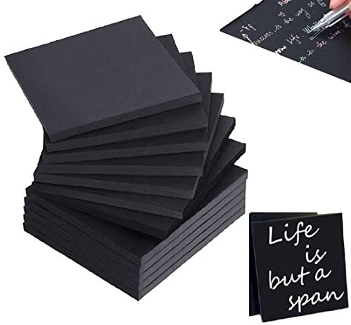 Tsffae Kleine Haftnotizen, 6 Stück/Set, Schwarz Liniert, Haftnotizen, Selbstklebendes Memo, Leeres Lesezeichenpapier Für Büro, Schule