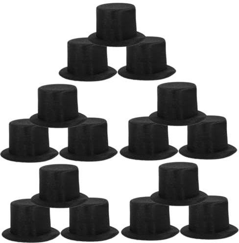 Cabilock 15 Stück Mini Hut Miniatur Zylinder DIY Bastelmaterial Kleine Hüte Basteln Miniatur Hüte Basteln Dekorationen Party Zubehör Party Zubehör Dekorativer Hut
