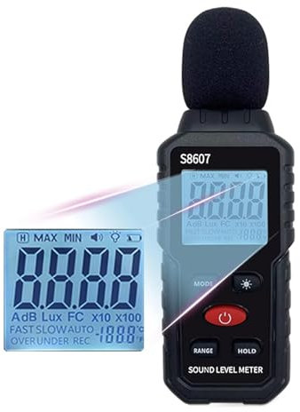 CYTGOUPER Sonomètre, décibelmètre, 30 à 130 dB, sonomètre ABS, 31,5 Hz à 8 kHz, décibels MAX MIN, sonomètre numérique portable