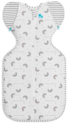 Love To Dream™ Swaddle UP™ Transition Bag, Medium 6–8.5 kg – Rainbow Dream | Snug Fit with Zip-Off Wings | 1.0 Tog Ideal for Spring & Summer (20–24°C) | Machine Washable Cotton & Double Zip