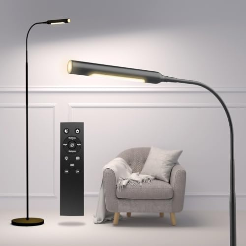 GIANTLUMI Floor Lamp for Living Room, bedrooms,Work Study and Home Decor.Modern Reading Standing lamp.with Remote Control.4 Color temperatures LED Bulb.Lighting Brightness Adjustable from 10%-100%.