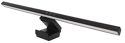 PC Lampe Bar 50cm, LED Laptop Beleuchtung Monitorlampe Kabellose Pc Büro Lampe Computer Bildschirmlampe Clip Verstellbar Helligkeit und Farbtemperatur Anti-blaues (Black)