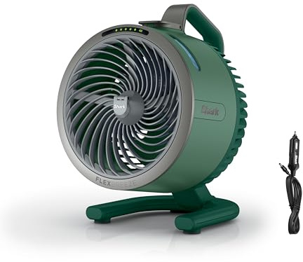 Shark FlexBreeze HydroGo Fan + Car Charger — Ultra-powerful portable fan that mists indoors & outdoors. 5 speeds, 2 bonus modes, & evaporative misting, Spruce, FA052QGN | Corded/Cordless, Indoor + Outdoor Mist, Lowers Temps up to 5°, up to 12-Hr Battery, up to 70 Ft of Power, with Car Charger