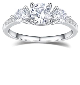 FDYZ Engagement Ring Moissanite Jewelry Size 6.5 Silver Anniversary Wedding Band Rings for Women