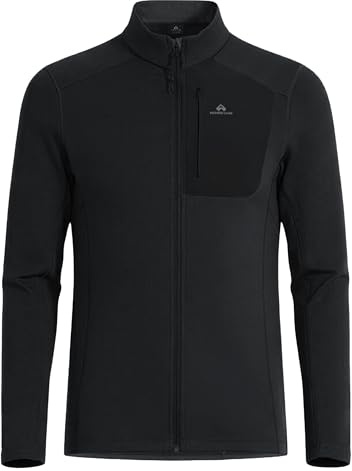Pioneer Camp Herren Fleecejacke zum Unterziehen Warm Strickjacke Outdoor | 94% Polyester+6% Elasthan, Warme Midlayer-Jacke mit Full-Zip, winddicht, atmungsaktiv, schnelltrocknend und 2-Wege-Stretch.