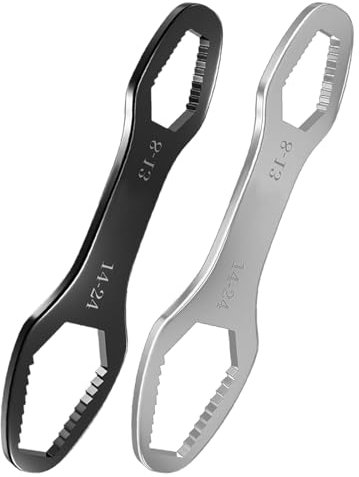 alloneslife Juego de 2 llaves universales multifuncionales portátiles de 8 a 24 mm de doble extremo para reparaciones automotrices y domésticas