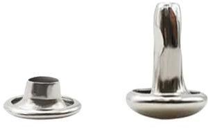 Wambere 200 Set Ledernieten Doppelkappen-Nieten,Röhrenförmige Metallnieten,Doppelkopf Hohlnieten Flachnieten für Lederarbeiten Kleidung Haustierhalsbänder Stiefel Taschen Gürte,Silber,8x8mm
