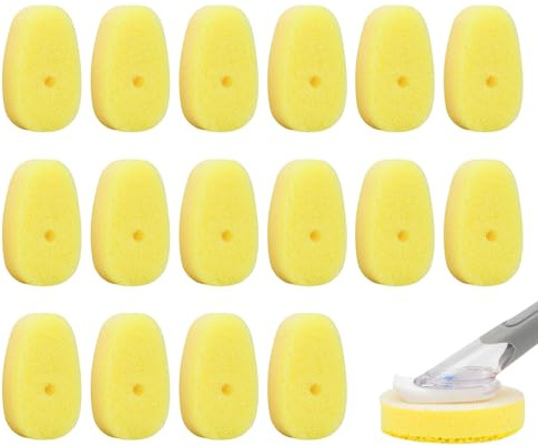 UWSTE 16Packs Dish Wand Sponge Refills for Scrub Daddy Dish Daddy - Replacement Heads for Dish Sponges, Non Scratch Dish Washing Scrubbers, Kitchen Dish Cleaning (Only Refills)