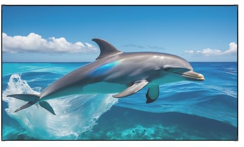 Générique Écran de Projection à Cadre Fixe, Formats 16:9 4K Ultra HD 3D Écran Videoprojecteur Mural pour Home Cinéma, École, Bureau(60in)