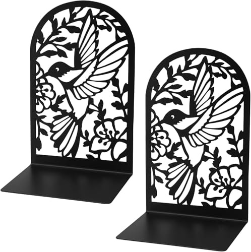 2 Fermalibri Reggilibri da Mensola Metallo-Fermalibro Nero per Casa, Ufficio, Scuola, Biblioteca, Bambini