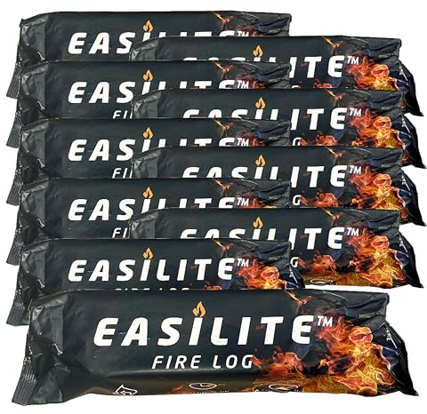 Instant Light Easilite Fire Logs - Pack of 10 Easy Lighting Wood FireLogs. Burns Approx. up to 2 Hours. Perfect for Open Fires, Fire Pits, Wood Stoves and Chimineas