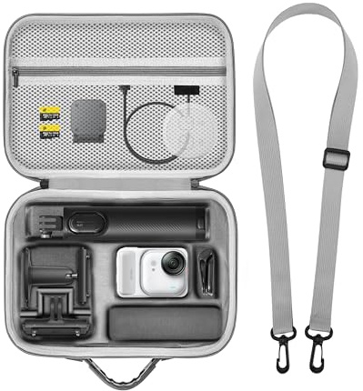 Bärväska för Insta360 GO Ultra, nylonmaterial resväska skyddande fodral organiserare för Insta 360 GO Ultra tillbehör, gör-det-själv stor kapacitet för snabbfrigöringsfäste, magnetiskt hänge, stativ