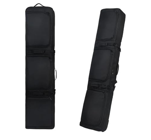 Ayztantine wasserdichte, voll gepolsterte Snowboardtasche, Doppel-Board-Rucksack mit Rollen, Skitasche for Männer und Frauen Skitrage-Rucksack(Black)
