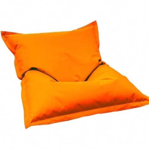 SXBCyan Housse Pouf Exterieur(sans Remplissage), Grand Confortable Côté, Haricot Paresseux, Impermeable Housse De Canapé Uniquement 140x180cm, Réutilisable La Natation(A-Orange)