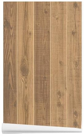 ANBILILA Papier Peint Autocollant, Rétro Bois Marron Clair Peler et Coller Papier Contact, 44,5x500CM Effet Bois Vintage Papier Peint Amovible Décoration Autocollant pour Mur Salon Chambre