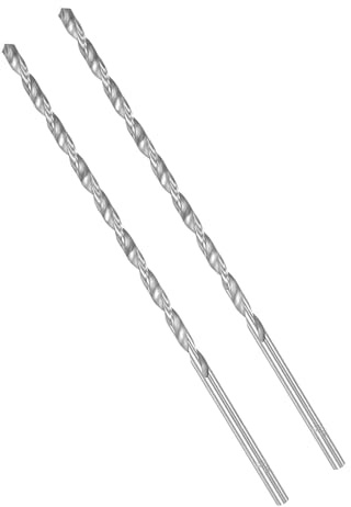 ROWORKX 2Pcs 5mm x 200mm Extra Long HSS Twist Drill Bits - Straight Shank Spiral Drill Bits for Wood, Metal, Aluminium, Plastic