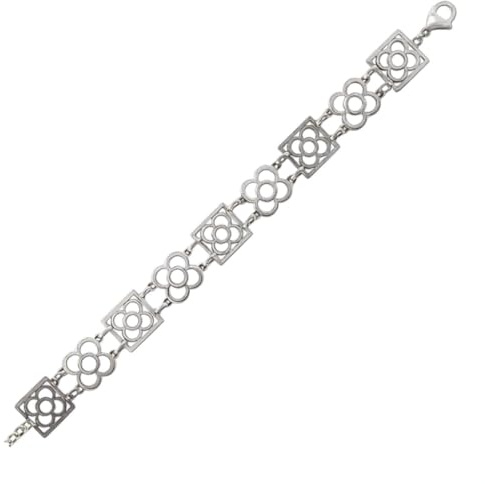 MAJALE Pulsera Eslabones de la Flor de Barcelona – PANOT Acero Inoxidable Ajustable, Recuerdo de Barcelona, Regalo Original para Mujer