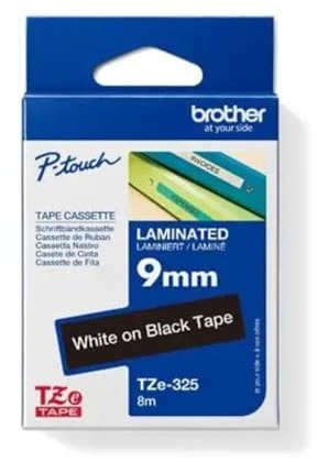 Brother cassette ruban laminé TZE-325 noir/blanc 9 mm