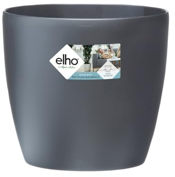 elho Brussels Rund Rollen 47 - Blumentopf für Innen - Ø 46.5 x H 43.5 cm - Schwarz/Anthrazit