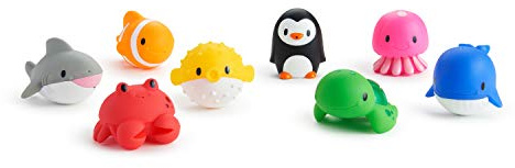Munchkin Ocean Squirters Baby Bath Toy | Bath Toys for Children and Toddlers | Baby Essentials | Baby Bath Toys & Shower Toys for Children | 8 Pack | Ocean