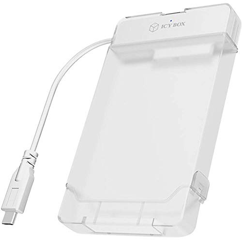 Icy Box IB-AC703-C USB 3.0 (Type-C) zu SATA Adapter für 2,5 (6,35 cm) HDD/SSD mit Schutzbox für Adapter & Laufwerk, SATA III, UASP