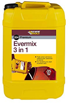 Everbuild 204 Premium Evermix 3 in 1 Triple Action Mortar Admixture | Used after Installation of DPC System - 25 Litre