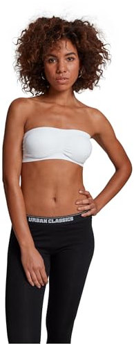 Urban Classics Ladies Pads Bandeau Donna Fascia Bianco S 90% Nylon, 10% elasthane Regular