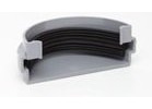 Grey Gutter External 75MM Stop END RM307 Half Round for shed, Conservatory, Porch etc - NOT Standard House Size
