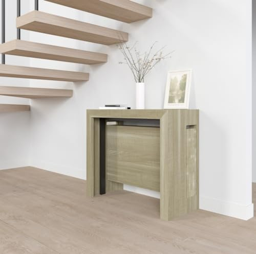 VE.CA - Tavolo Allungabile Mercurio, Made in Italy - Console Allungabile con Porta Prolunghe fino a 3 Metri, 14 Posti Rovere Rock - Moderno Da Sala da Pranzo (14 Posti, Rovere Rock)